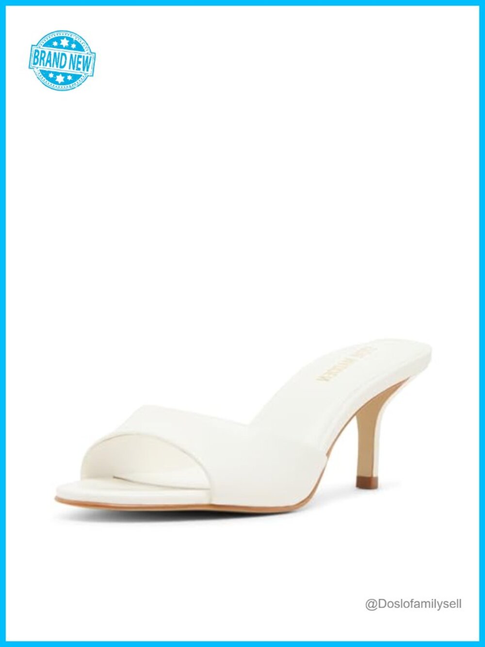 Steve Madden Kitten Heel Slide Sandals Leather Round Toe